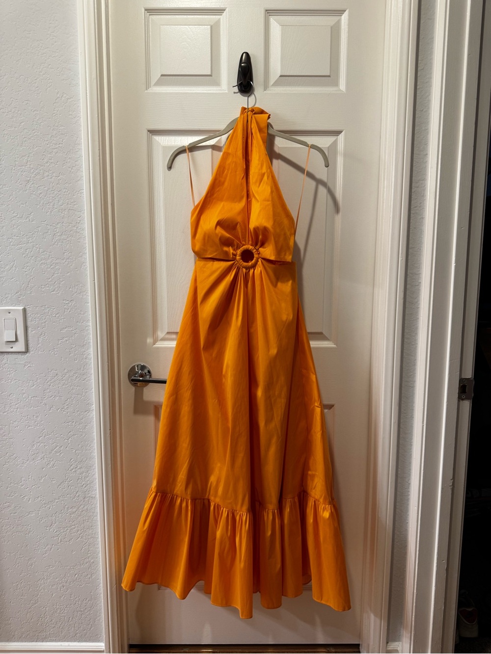 J. Crew Collection Taffeta O-ring Cutout Halter Neck Maxi Dress 4 - Picture 7 of 11